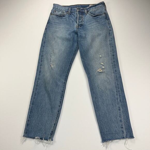 Levi's Denim - Levi's White Oak Cone Denim Selvedge Women's Button Fly Raw Hem Jeans Size 27